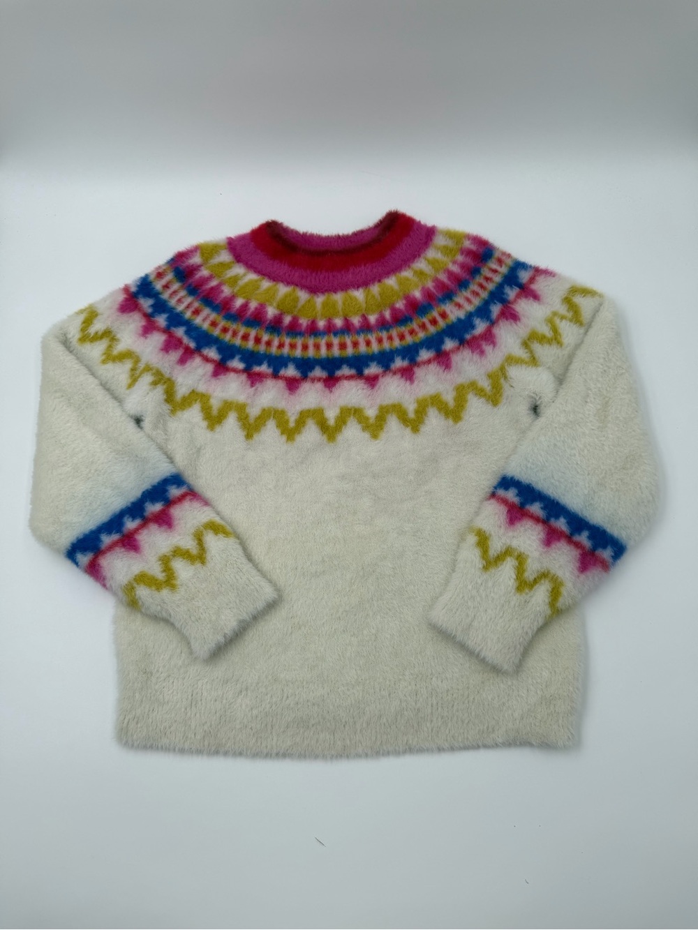 Hanna Andersson Cream Fair Isle Sweater 130/8